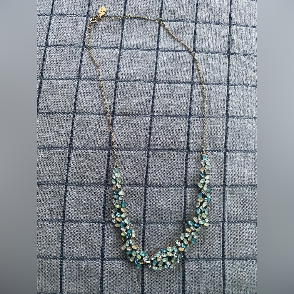 LOFT statement blue necklace-